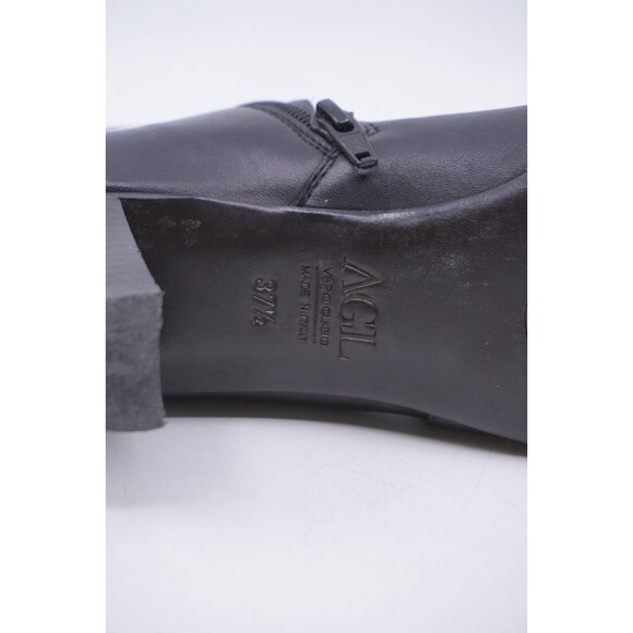 AGL Womens Sz 7.5 Himena Buckle Strap Ankle Boot Bootie 37.5 Black Nappa Leather - Picture 6 of 6